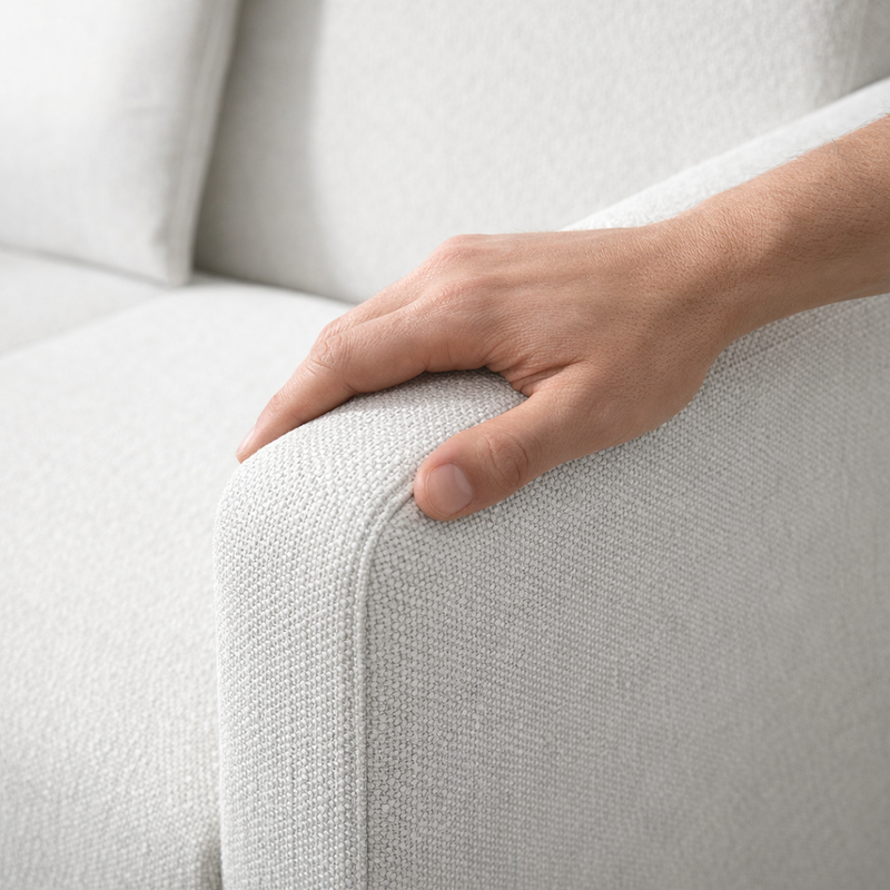 Anyseat 4-Seater Sofa Cover – Plain White Style Slipcover for Living Room Chair Protection