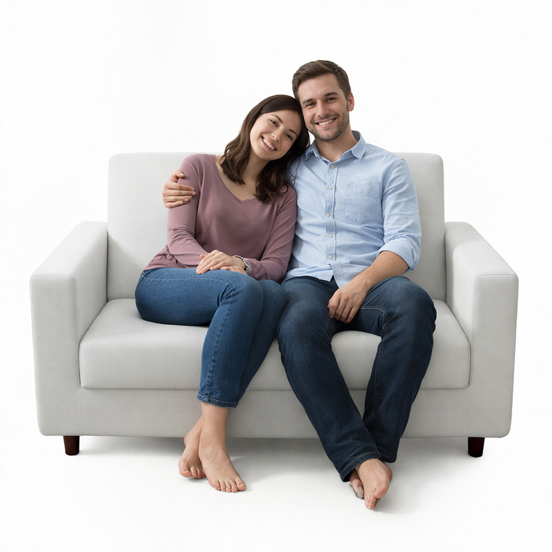 Anyseat 2-Seater Sofa Cover – Plain White Style Slipcover for Living Room Chair Protection