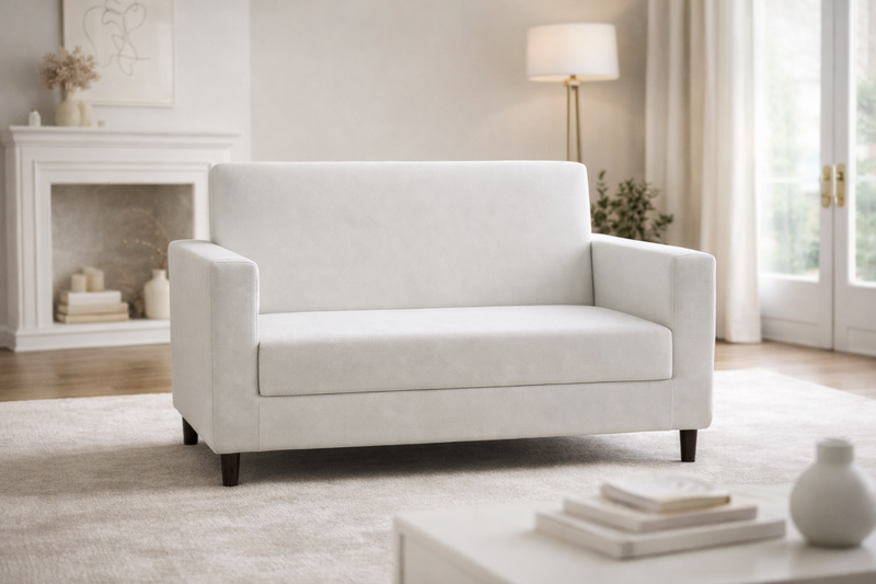 Anyseat 2-Seater Sofa Cover – Plain White Style Slipcover for Living Room Chair Protection