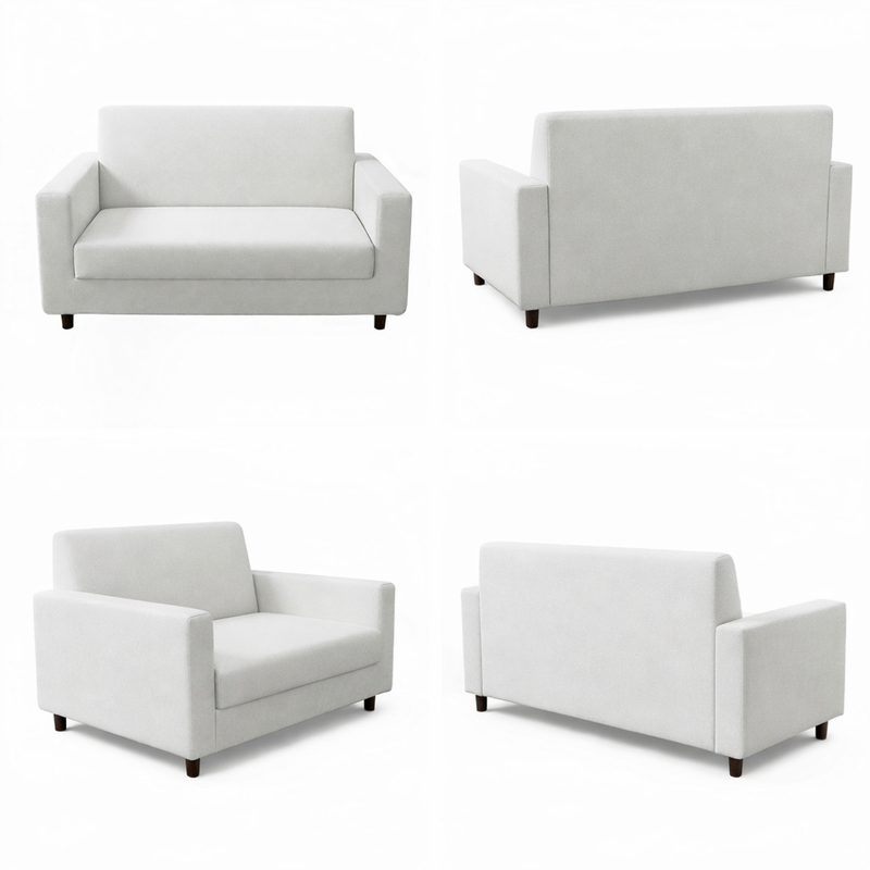 Anyseat 2-Seater Sofa Cover – Plain White Style Slipcover for Living Room Chair Protection
