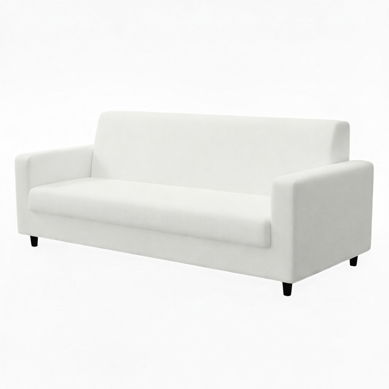 Anyseat 3-Seater Sofa Cover – Plain White Style Slipcover for Living Room Chair Protection