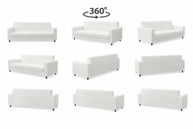 Anyseat 3-Seater Sofa Cover – Plain White Style Slipcover for Living Room Chair Protection