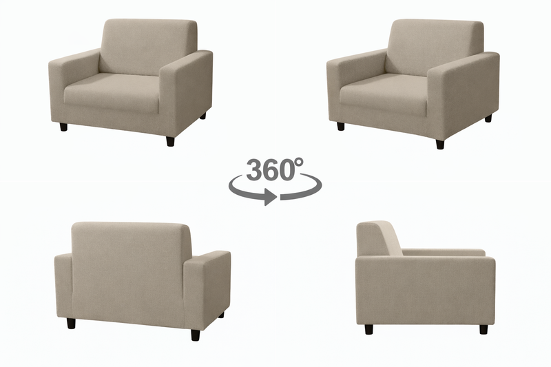 Anyseat 1-Seater Sofa Cover – Plain Beige Style Slipcover for Living Room Chair Protection