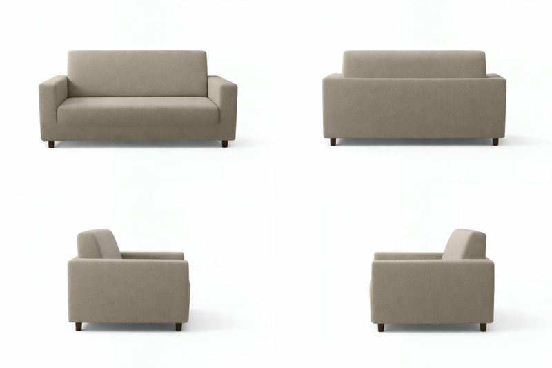 Anyseat 2-Seater Sofa Cover – Plain Beige Style Slipcover for Living Room Chair Protection