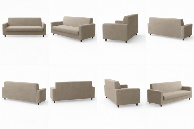 Anyseat 3-Seater Sofa Cover – Plain Beige Style Slipcover for Living Room Chair Protection