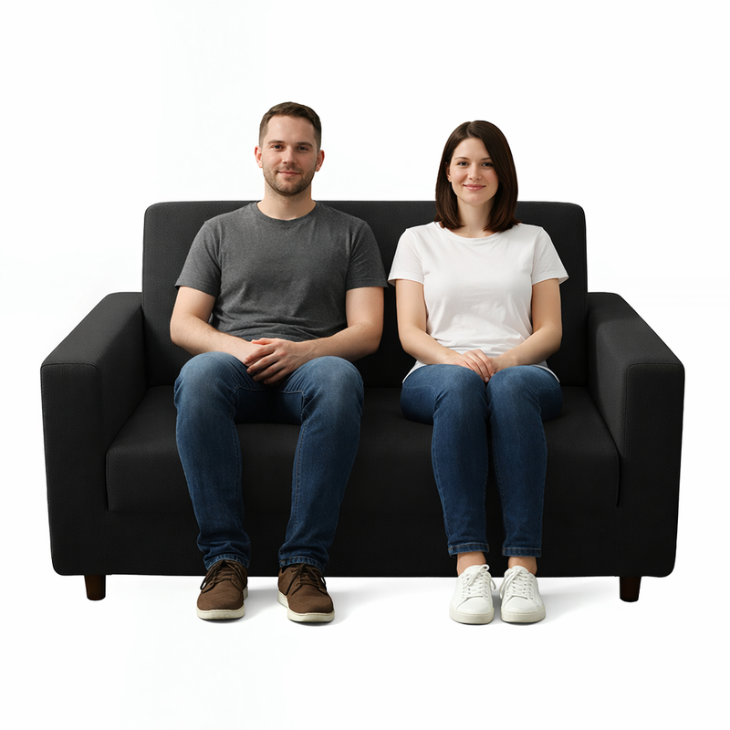 Anyseat 2-Seater Sofa Cover – Plain Gray Style Slipcover for Living Room Chair Protection