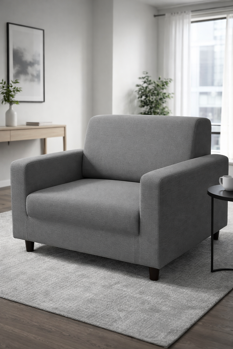 Anyseat 1-Seater Sofa Cover – Ash Grey Style Slipcover for Living Room Chair Protection
