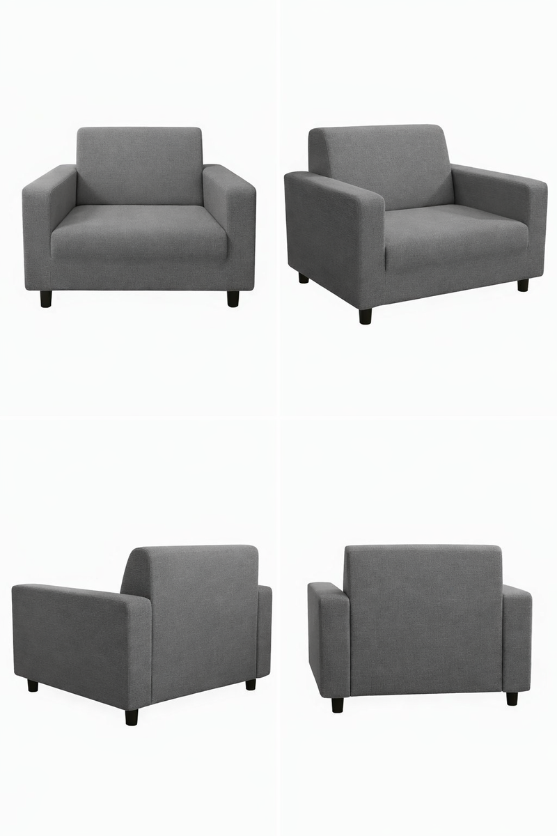 Anyseat 1-Seater Sofa Cover – Ash Grey Style Slipcover for Living Room Chair Protection