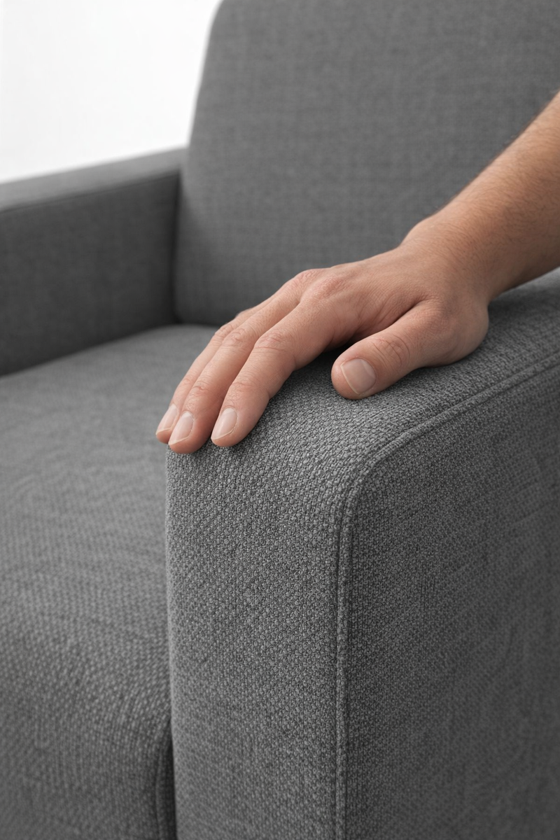 Anyseat 1-Seater Sofa Cover – Ash Grey Style Slipcover for Living Room Chair Protection