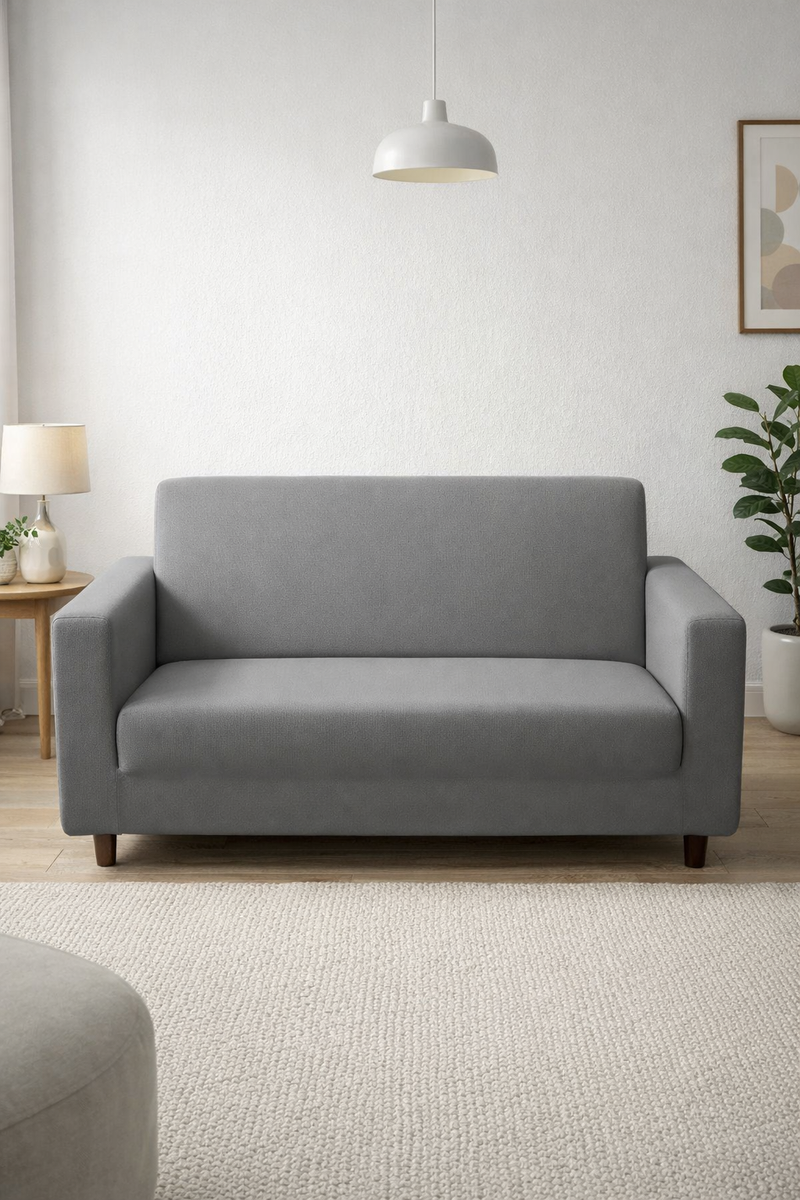 Anyseat 2-Seater Sofa Cover – Ash Grey Style Slipcover for Living Room Chair Protection