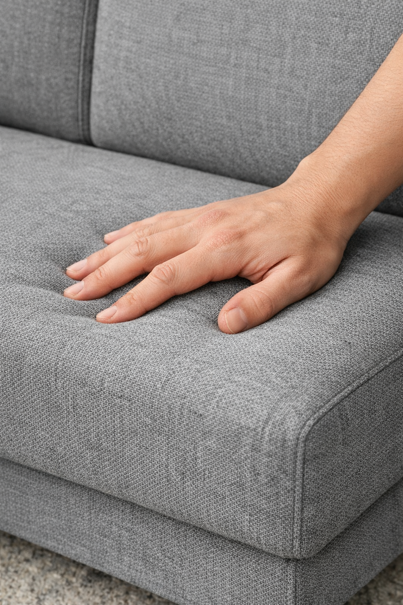 Anyseat 4-Seater Sofa Cover – Plain Ash Grey Style Slipcover for Living Room Chair Protection