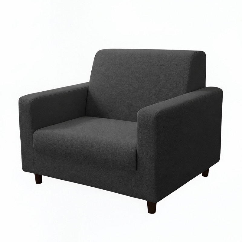 Anyseat 1-Seater Sofa Cover – Plain Dark Grey Style Slipcover for Living Room Chair Protection