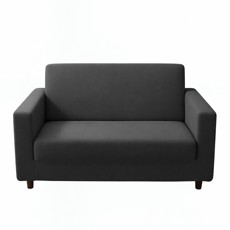 Anyseat 2-Seater Sofa Cover – Plain Dark Grey Style Slipcover for Living Room Chair Protection
