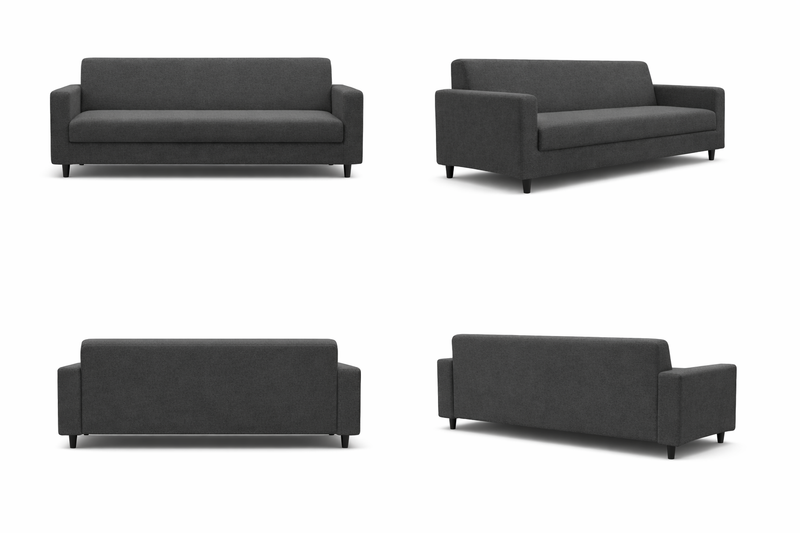 Anyseat 4-Seater Sofa Cover – Plain Dark Grey Style Slipcover for Living Room Chair Protection
