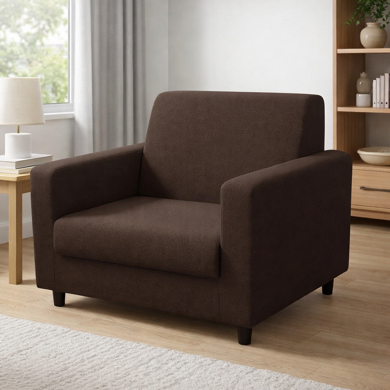 Anyseat 1-Seater Sofa Cover – Plain Coffee Style Slipcover for Living Room Chair Protection