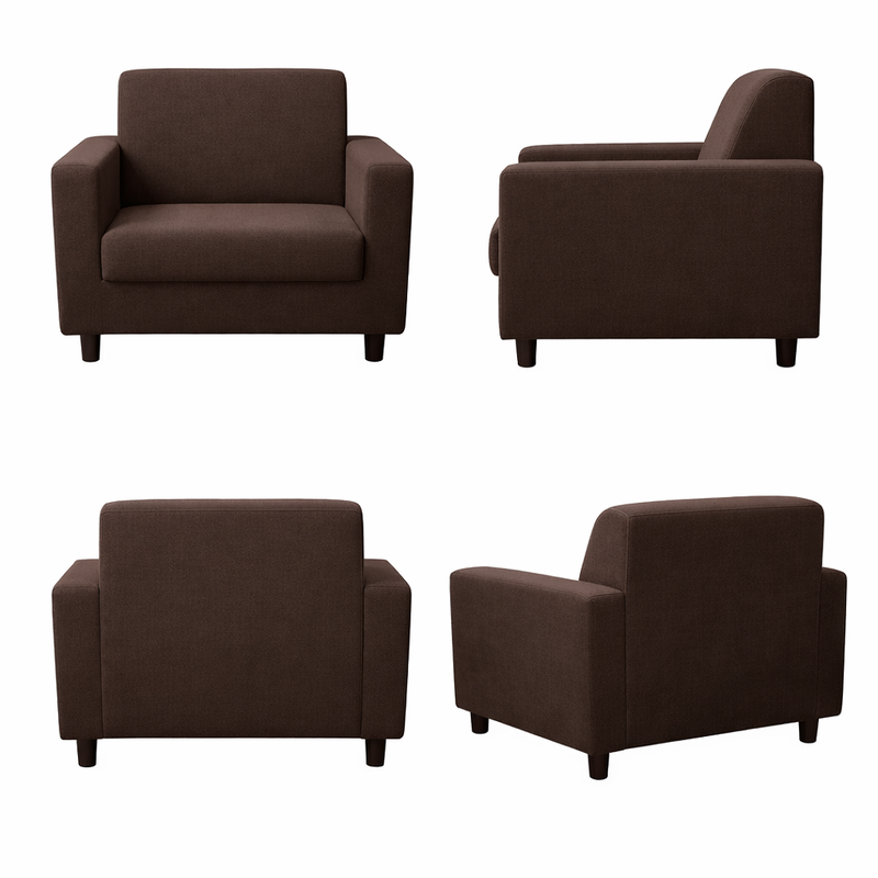 Anyseat 1-Seater Sofa Cover – Plain Coffee Style Slipcover for Living Room Chair Protection