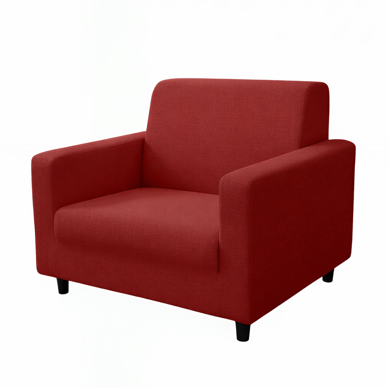 Anyseat 1-Seater Sofa Cover – Plain Wine Red Style Slipcover for Living Room Chair Protection