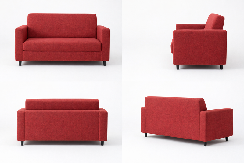 Anyseat 2-Seater Sofa Cover – Plain Wine Red Style Slipcover for Living Room Chair Protection