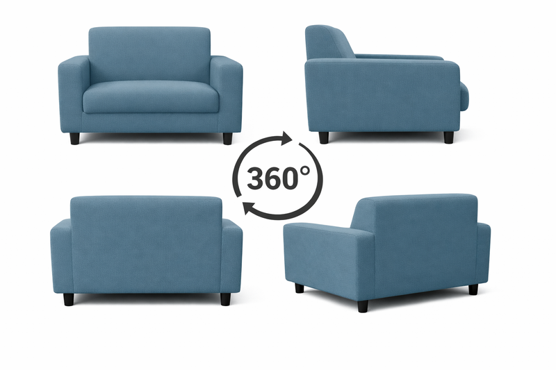 Anyseat 1-Seater Sofa Cover – Plain Grey Blue Style Slipcover for Living Room Chair Protection