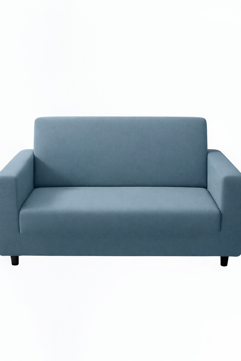 Anyseat 2-Seater Sofa Cover – Plain Grey Blue Style Slipcover for Living Room Chair Protection
