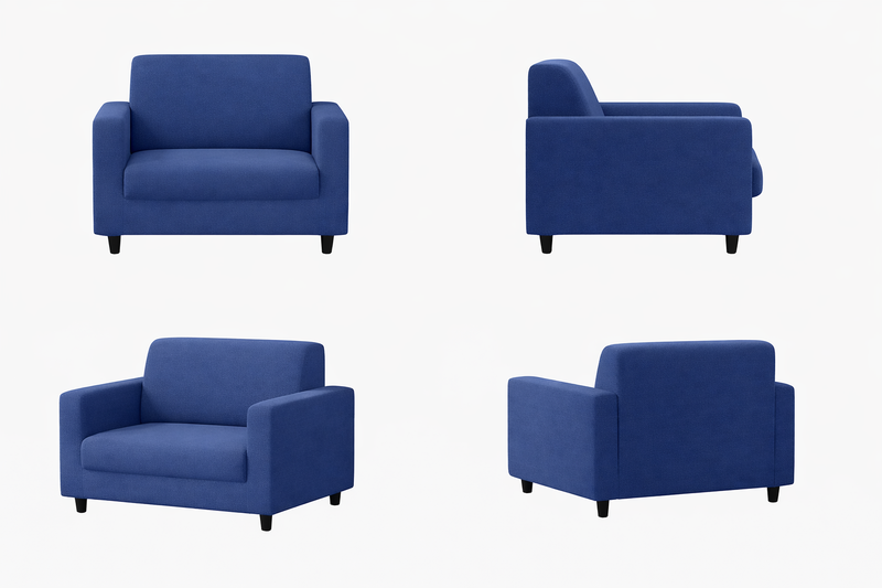 Anyseat 1-Seater Sofa Cover – Plain Royal Blue Style Slipcover for Living Room Chair Protection
