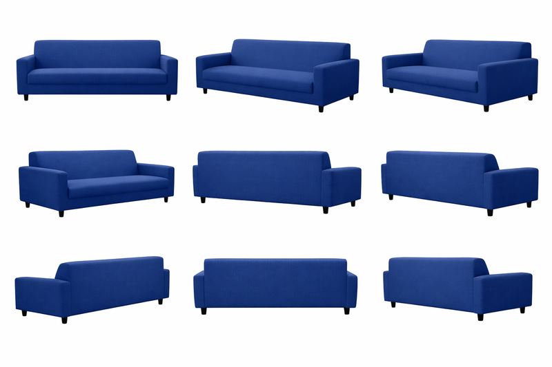 Anyseat 4-Seater Sofa Cover – Plain Royal Blue Style Slipcover for Living Room Chair Protection