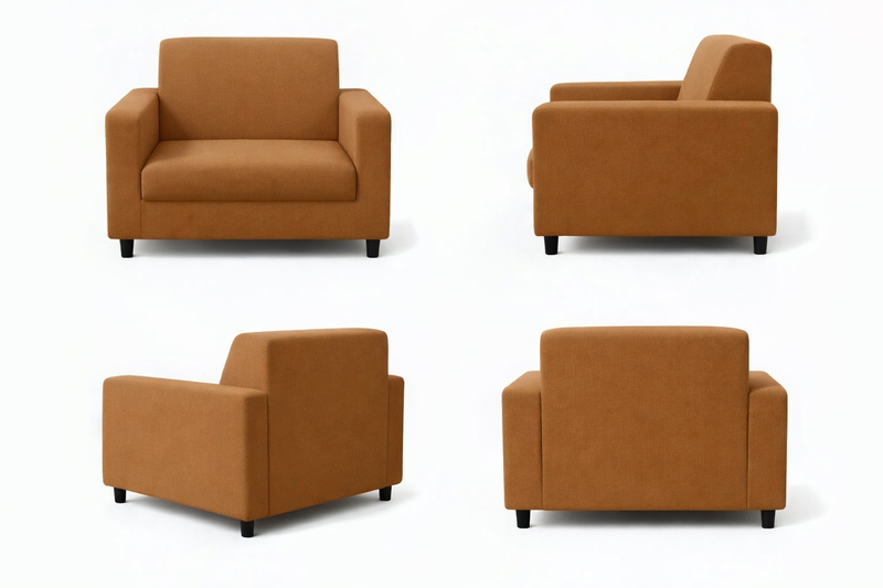 Anyseat 1-Seater Sofa Cover – Plain Caramel Style Slipcover for Living Room Chair Protection