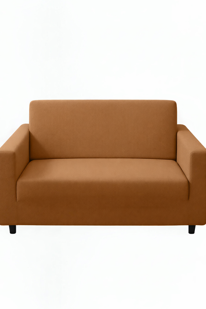 Anyseat 2-Seater Sofa Cover – Plain Caramel Style Slipcover for Living Room Chair Protection