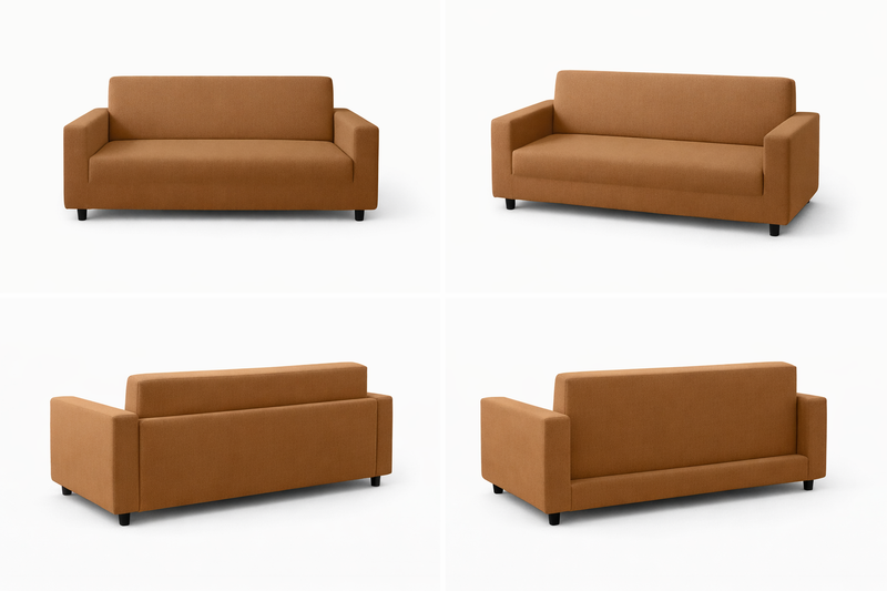 Anyseat 2-Seater Sofa Cover – Plain Caramel Style Slipcover for Living Room Chair Protection