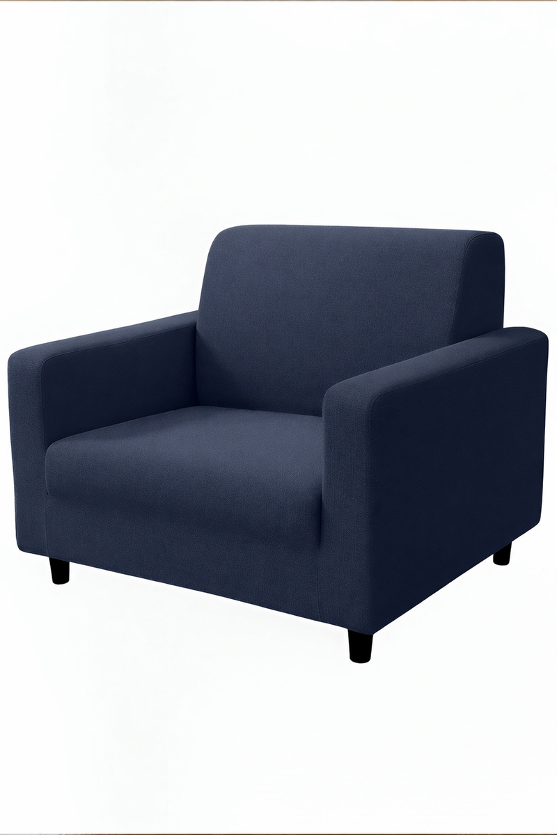 Anyseat 1-Seater Sofa Cover – Plain Navy Blue Style Slipcover for Living Room Chair Protection