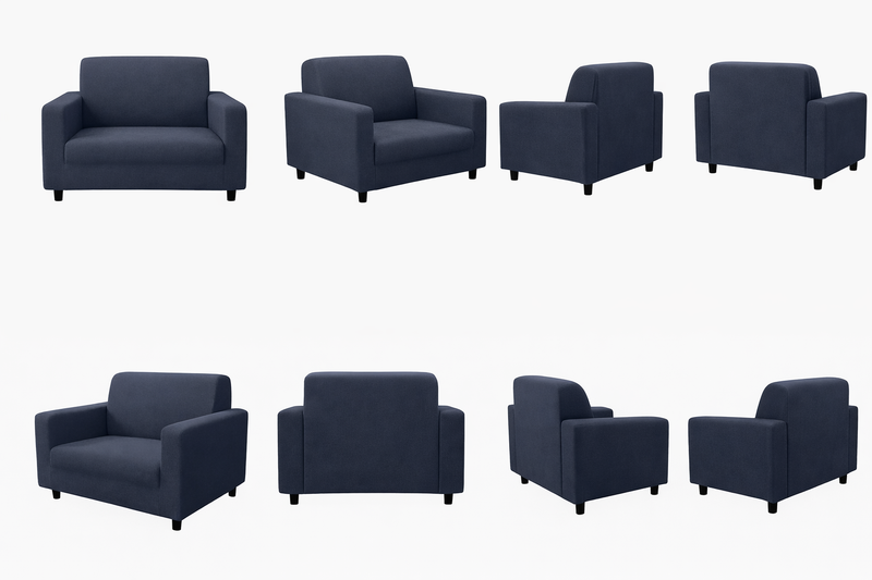 Anyseat 1-Seater Sofa Cover – Plain Navy Blue Style Slipcover for Living Room Chair Protection