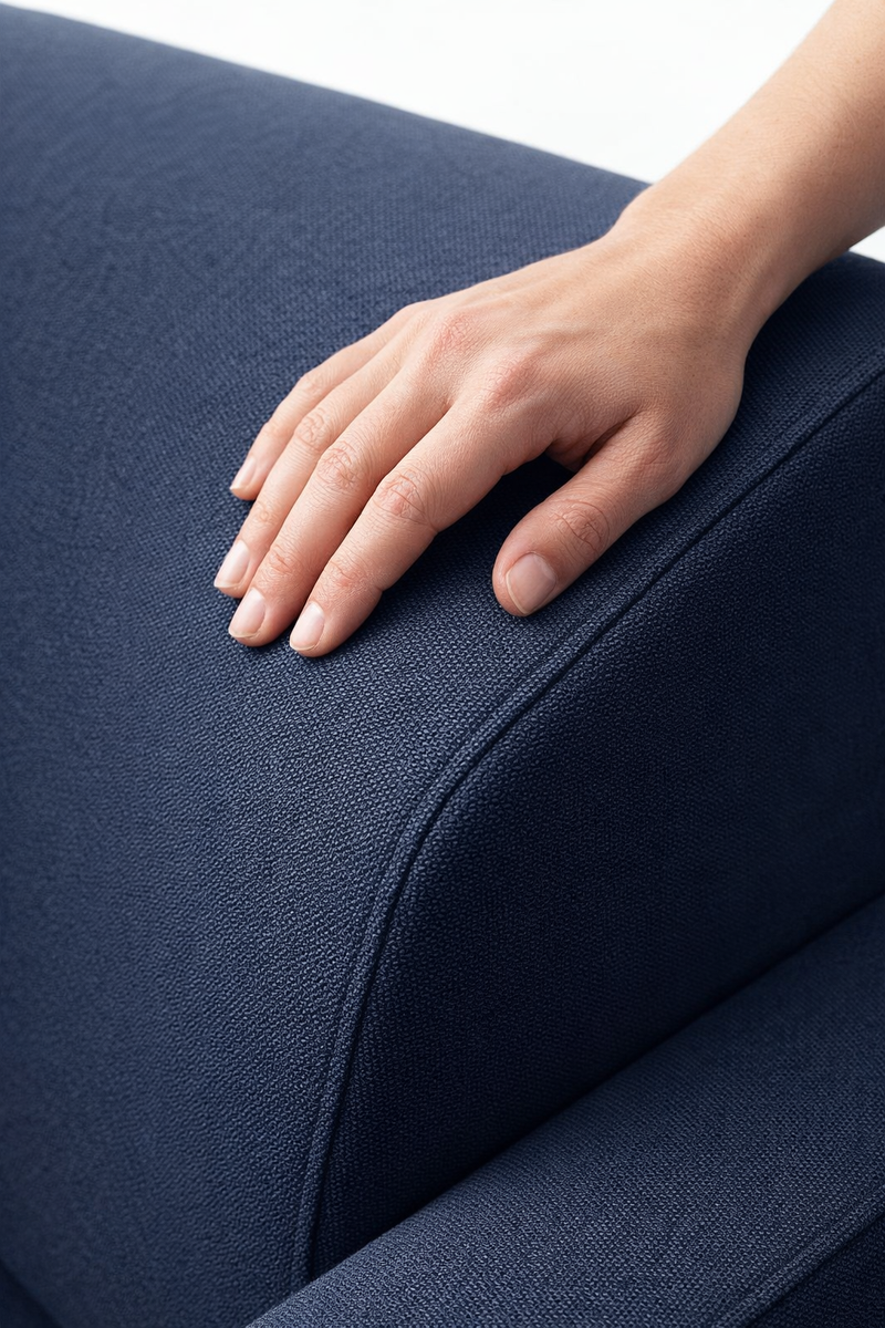 Anyseat 3-Seater Sofa Cover – Plain Navy Blue Style Slipcover for Living Room Chair Protection