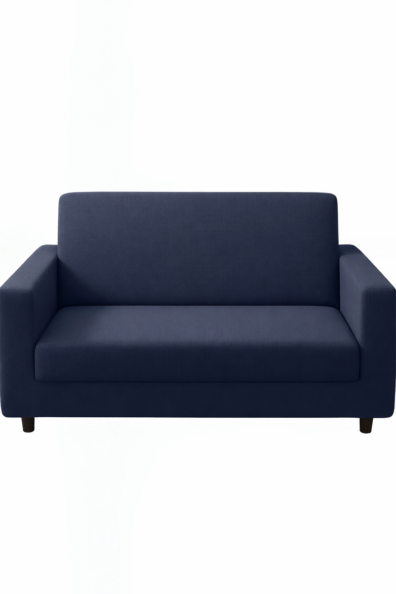 Anyseat 2-Seater Sofa Cover – Plain Navy Blue Style Slipcover for Living Room Chair Protection