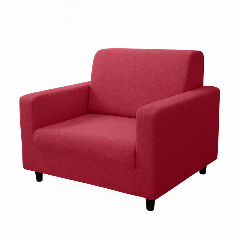 Anyseat 1-Seater Sofa Cover – Plain Red Style Slipcover for Living Room Chair Protection