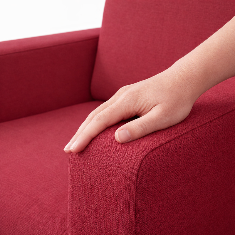 Anyseat 1-Seater Sofa Cover – Plain Red Style Slipcover for Living Room Chair Protection