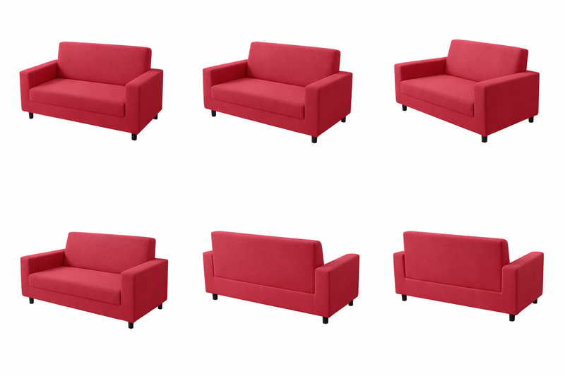 Anyseat 2-Seater Sofa Cover – Plain Red Style Slipcover for Living Room Chair Protection