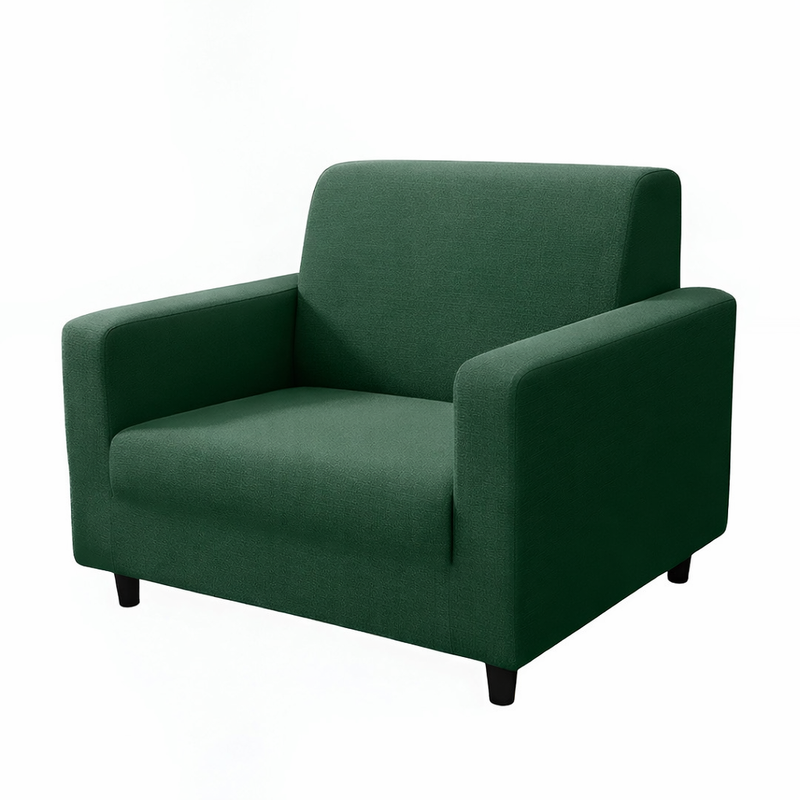 Anyseat 1-Seater Sofa Cover – Plain Green Style Slipcover for Living Room Chair Protection