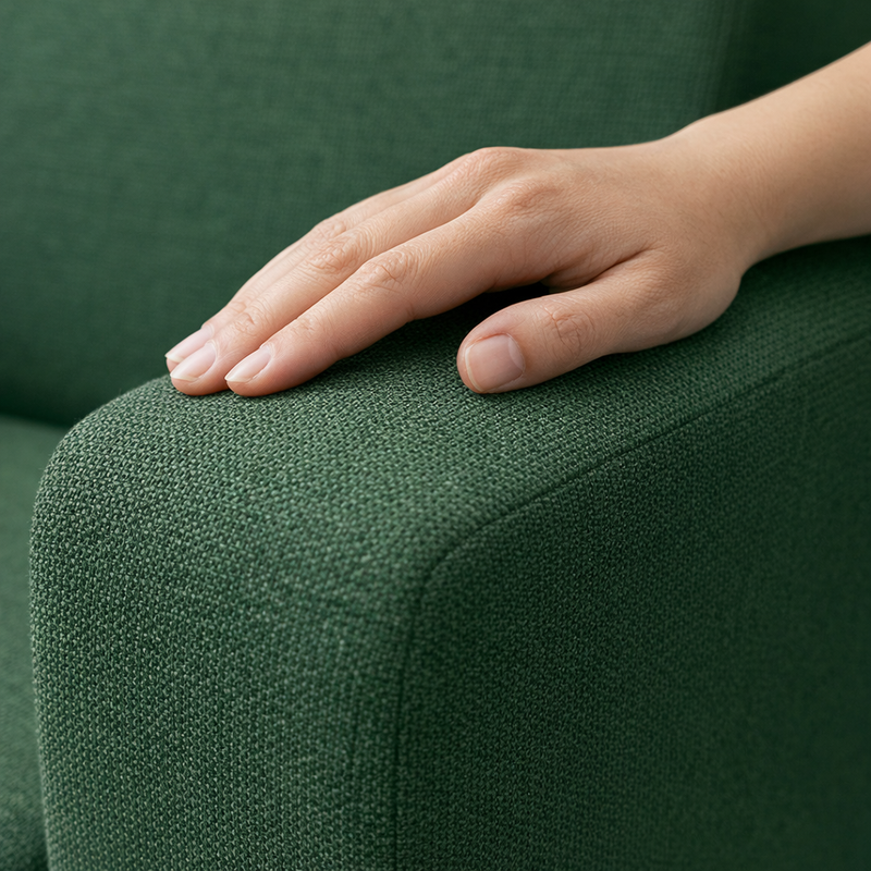 Anyseat 4-Seater Sofa Cover – Plain Green Style Slipcover for Living Room Chair Protection