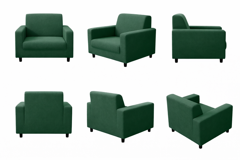 Anyseat 1-Seater Sofa Cover – Plain Green Style Slipcover for Living Room Chair Protection