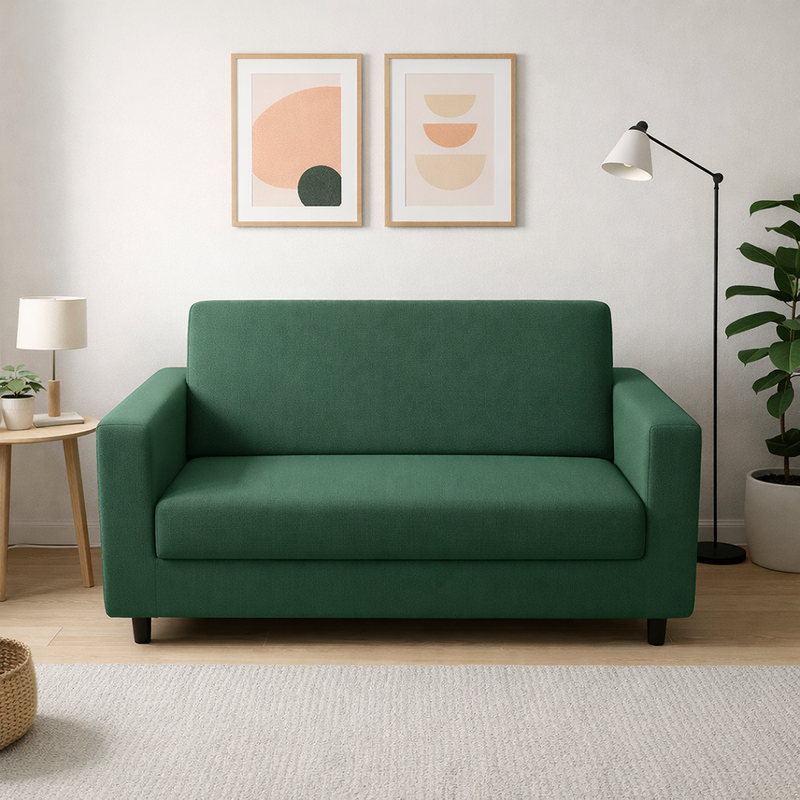 Anyseat 2-Seater Sofa Cover – Plain Green Style Slipcover for Living Room Chair Protection
