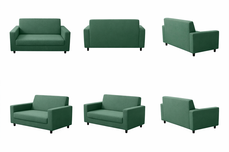 Anyseat 2-Seater Sofa Cover – Plain Green Style Slipcover for Living Room Chair Protection