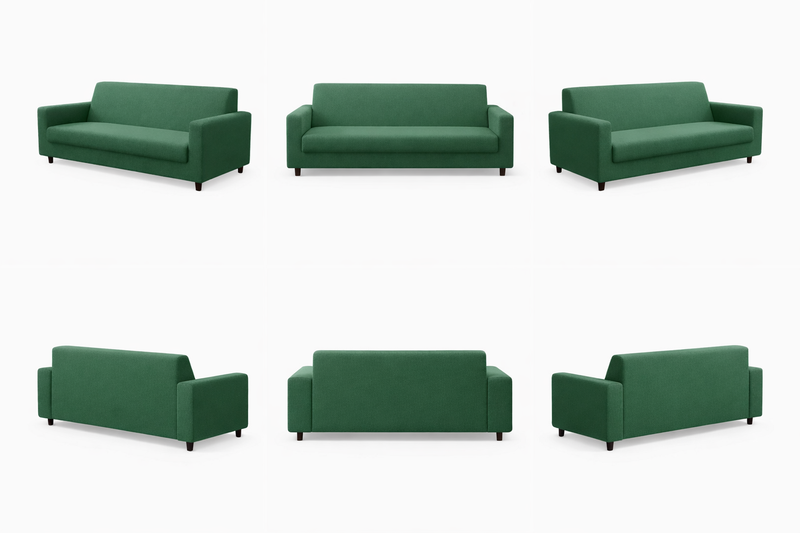 Anyseat 3-Seater Sofa Cover – Plain Green Style Slipcover for Living Room Chair Protection