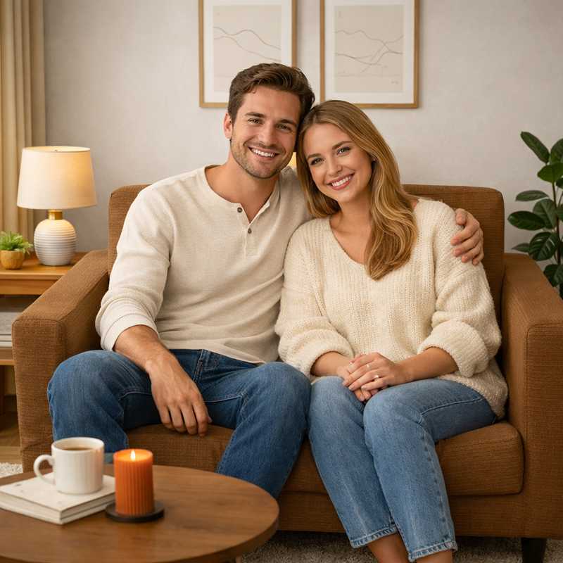 Anyseat 2-Seater Sofa Cover – Plain Light Coffee Style Slipcover for Living Room Chair Protection