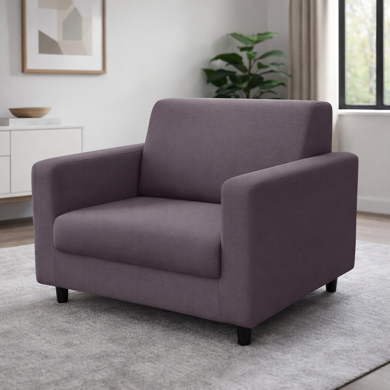 Anyseat 1-Seater Sofa Cover – Plain Purple Style Slipcover for Living Room Chair Protection