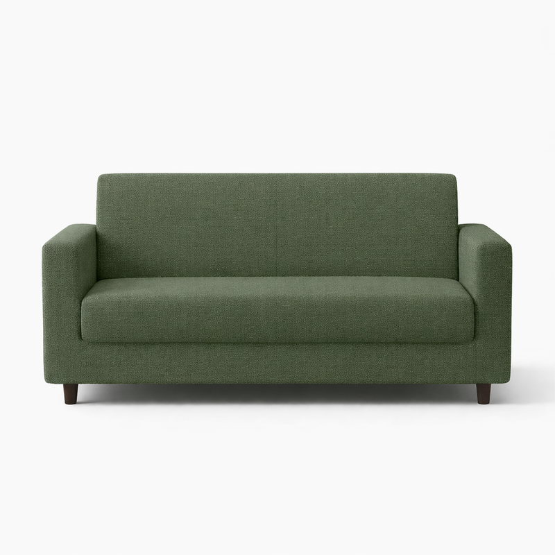 Anyseat 2-Seater Sofa Cover – Plain Army Green Style Slipcover for Living Room Chair Protection