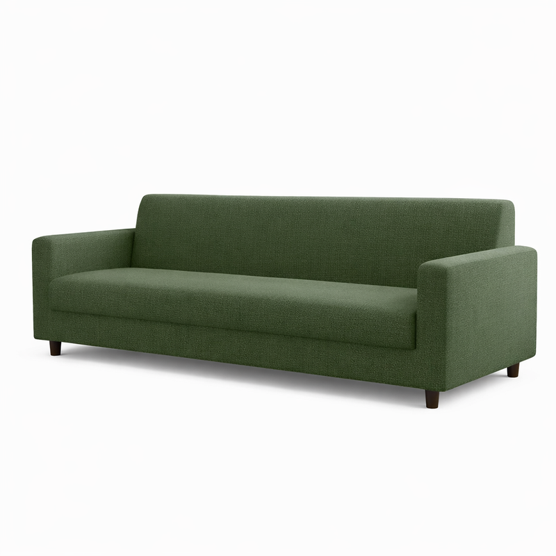 Anyseat 4-Seater Sofa Cover – Plain Army Green Style Slipcover for Living Room Chair Protection