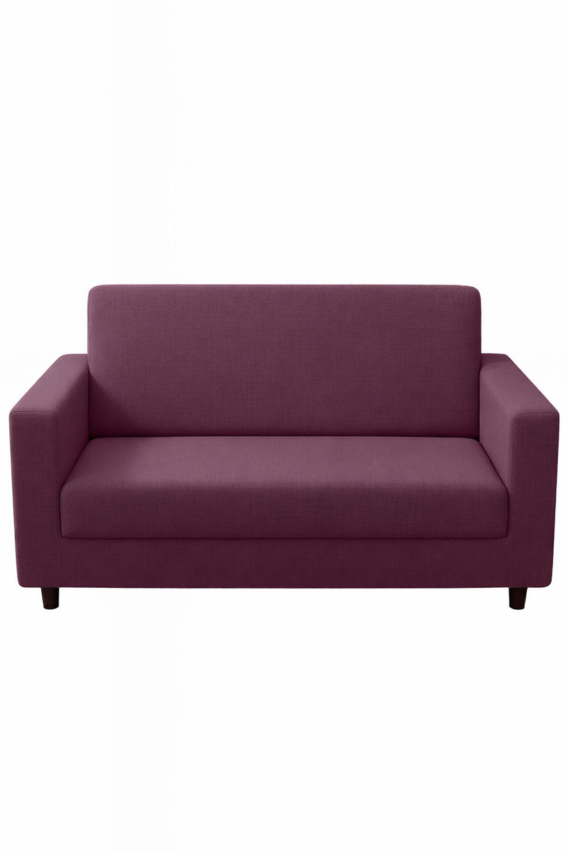 Anyhouz 2 Seater Sofa Cover Plain Bean Paste Red Style and Protection For Living Room Sofa Chair Elastic Stretchable Slipcover