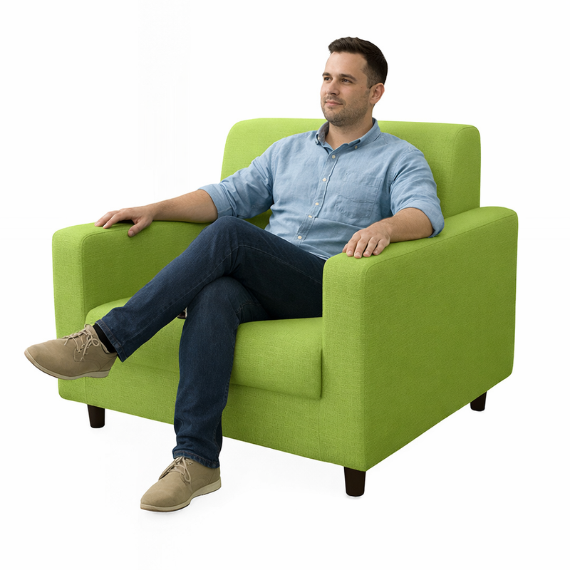 Anyhouz 1 Seater Sofa Cover Plain Apple Green Style and Protection For Living Room Sofa Chair Elastic Stretchable Slipcover