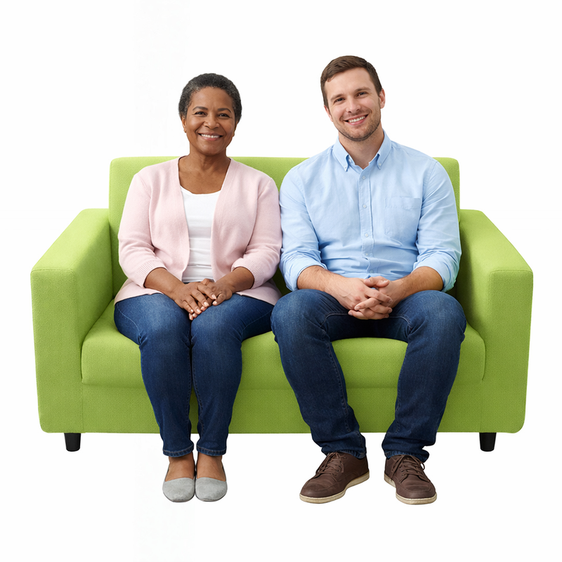 Anyhouz 2 Seater Sofa Cover Plain Apple Green Style and Protection For Living Room Sofa Chair Elastic Stretchable Slipcover