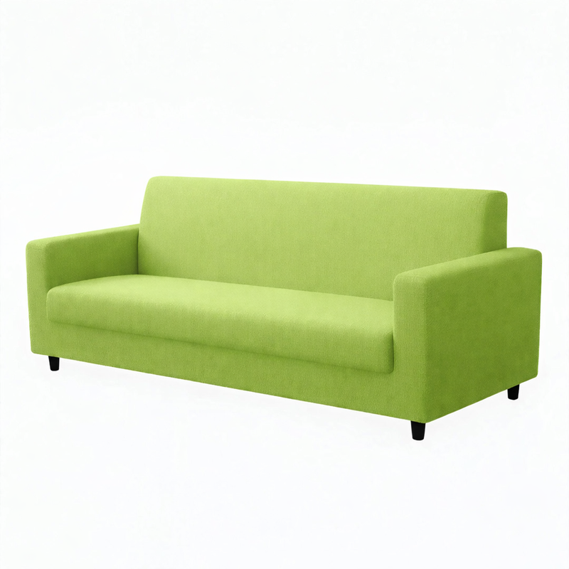 Anyhouz 3 Seater Sofa Cover Plain Apple Green Style and Protection For Living Room Sofa Chair Elastic Stretchable Slipcover